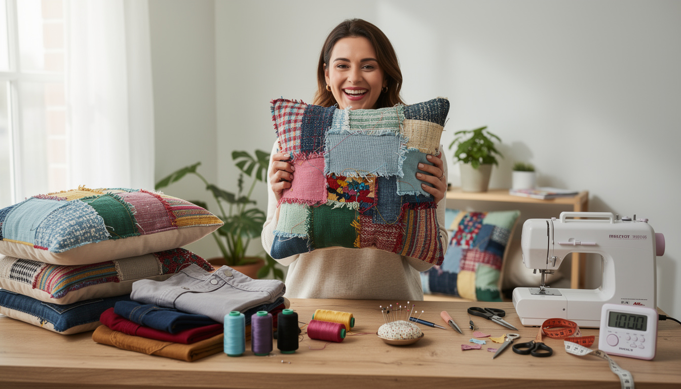 Il modo per trasformare i vecchi vestiti in cuscini di design in 10 minuti