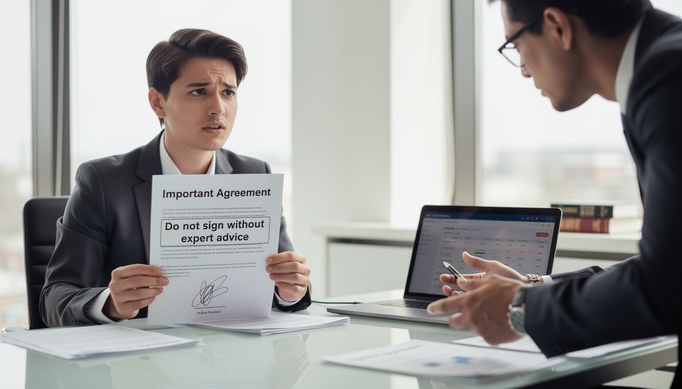 Non firmare questo documento senza aver consultato un esperto